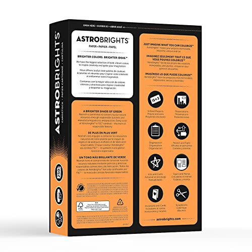 Astrobrights® Color Card Stock, 8 1/2" x 11", FSC® Certified, 65 Lb, Cosmic Orange, Pack Of 250