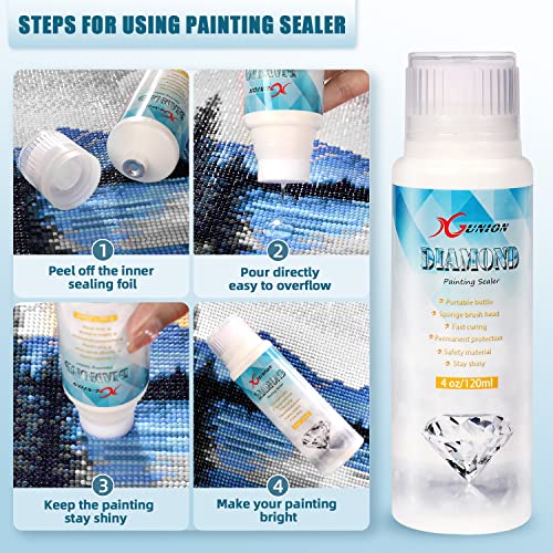 Diamond Painting Sealer 2 Pack 240ML 5D Diamond Painting Glue Sealer Permanent Hold & Shine Effect Diamond Painting Accessories Glue for Diamond Painting, Puzzles and DIY Craft (4 OZ Each Bottle)