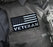 2 Pack Reflective Veteran Patch US Flag with Hook Back for Service Harness Tactical Vest Collar Hook-Fastener Backing (Black--White)