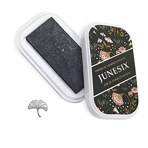 Glittery Metallic Color Craft Ink Pad Stamps Partner, Washable Craft Stamp Pad Finger Ink Pad for Rubber Stamps, Paper, Wood(Black-25))