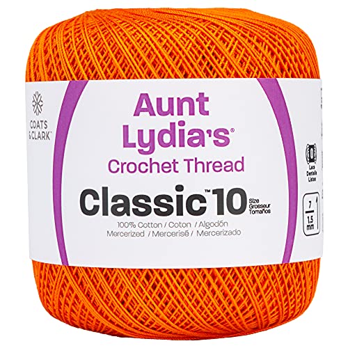 Coats Crochet Classic Crochet Thread, Pumpkin, 1050 Foot