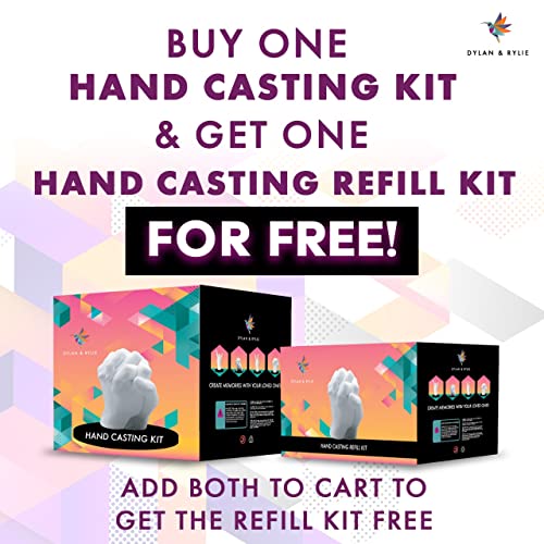 Dylan & Rylie Hand Casting Kit Couples - Plaster Hand Mold Casting Kit, DIY Kits for Adults and Kids, Wedding Gifts for Couple, Hand Mold Kit Couples Gifts for Her, Birthday Gifts for Mom