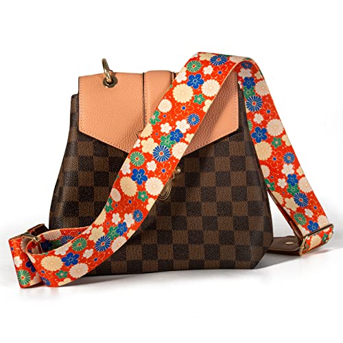 Muteffcase Purse Strap, Replacement Crossbody Straps for Handbags, 2" Wide Adjustable Bag Shoulder Strap, Women Girls Purses Bag Strap (Daisy)