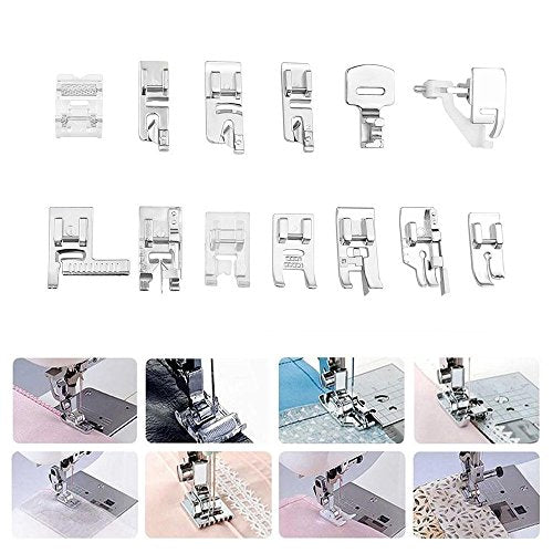 Professional Domestic 42 PCS Sewing Machine Presser Foot Presser Feet Set with Low Shank Holder & Manual & Case for Brother, Singer, Babylock, Janome and Kenmore Low Shank Sewing Machines