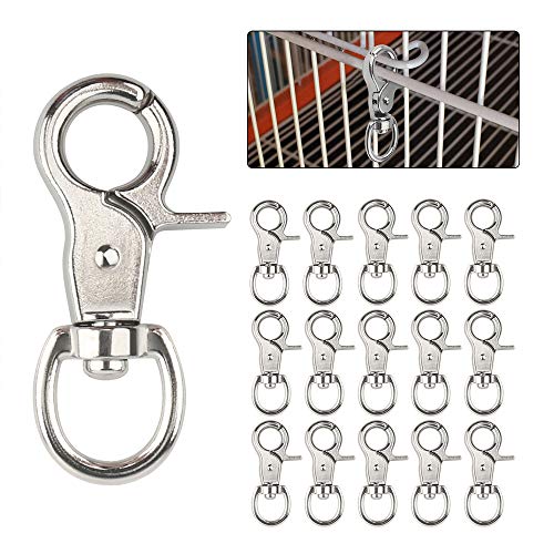 HOSUKKO 30PCS Trigger Snap Hooks, 360 Degree Swivel Spring Buckle Metal Swivel Clips Heavy Duty Snaps Hook for Pet Cages Chains Keychains Swivel Clip Hooks Lanyard Snap Hook Purse Clip