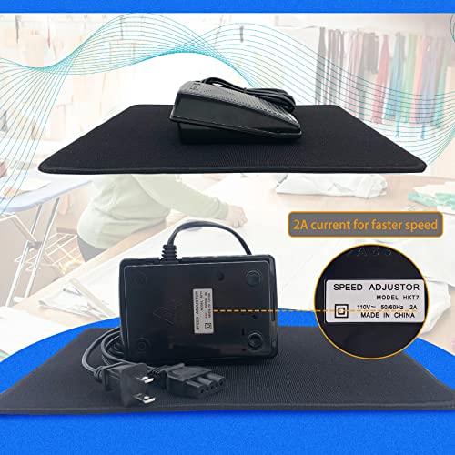Singer Sewing Machine Pedal and Power Cord, with Foot Pedal Non Slip Pad, Apply to Singer 2263 2277 e99670 1304 4423 4411 4452 4432 4562 44s 3116 3223 3337 3342 1507 2273 2259 2250 7442 (359102-001)