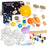 Pllieay 63PCS Solar System Foam Ball Kit Includes Color Pigments, Palette, Mixed Sized Polystyrene Spheres Balls, Toothpick Flag, Painting Brushes, Bamboo Sticks for School Science Projects