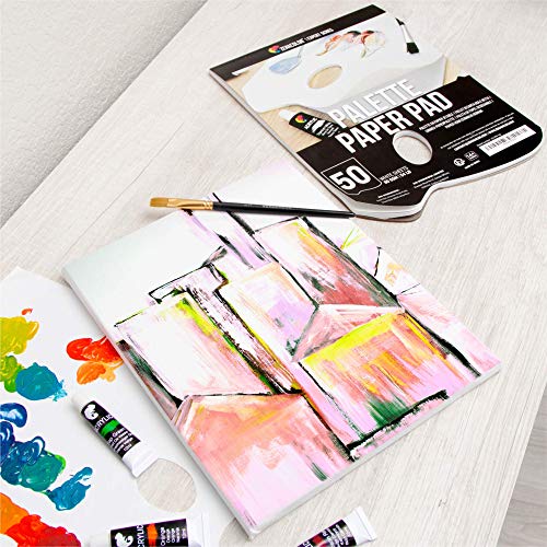 Zenacolor - Paper Palette Pad - 50 Removable and Disposable Sheets for Painters - 80gsm, 24lb - Paint Mixing Palette for All Paints (Oil, Acrylic, Watercolor,...)