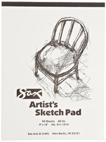 Sax Artists Sketch Pad - 9 x 12 inches - 50 Sheets per Pad, 60lbs - White - 453692