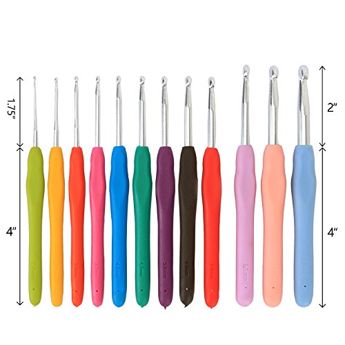 Teamoy Ergonomic Crochet Hook Set,12Pcs Large Crochet Hooks for Arthritis and Beginners, Smooth and Comfortable