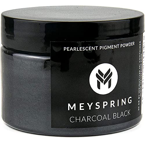 MEYSPRING Charcoal Black Epoxy Resin Color Pigment - 50 Grams - Great for Resin Art, Epoxy Resin, and UV Resin - Mica Powder for Epoxy Resin