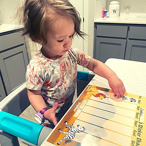 Potty Training Sticker Chart | Reward Their Efforts, Fosters Fun & Independence | Includes 4-Weekly Savanna Themed Charts + 144 Easy to Peel Stickers | USA Made from Creators of Potty Watch