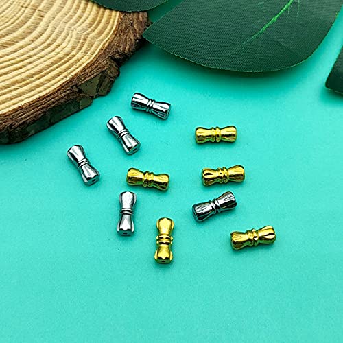 60Pcs Brass Screw Twist Clasps for Jewelry Making,Barrel Screw Clasps Jewelry End Tip Caps Tube Fastener Cord End Caps for DIY Bead Necklace Bracelet Earring Jewelry Making,Gold,White K
