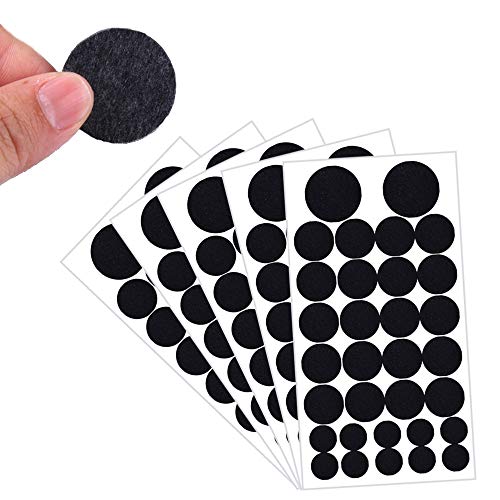 160 Pieces Black Adhesive Felt Circles Felt Pads for Halloween DIY Sewing Projects Costume 1.97 Inches/ 1.50 Inches/ 0.98 Inches,Die Cut DIY Projects