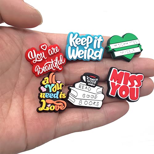 Abilly Yaoshi Inspiration Words Shoe Charms - 20 Pcs Encouraging Slogan Words PVC Charms for Women,Positive Pins for Wristband Bracelet, Button Pins for Shoe Decorations5x2x0.5 Abilly Yaoshi Inspiration Words Shoe Charms - 20 Pcs Encouraging Slogan Words