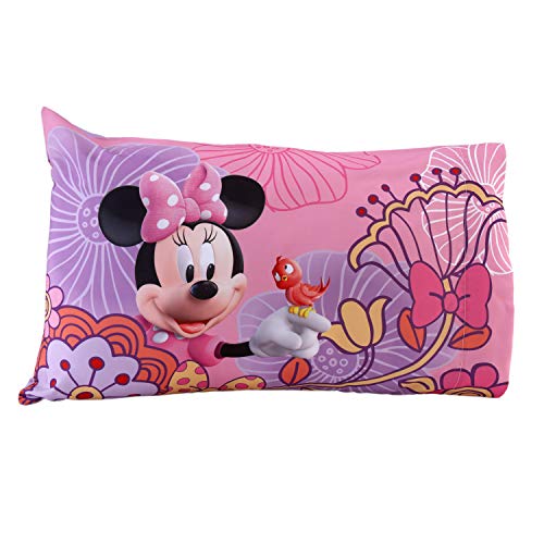 Disney 4 Piece Minnie's Fluttery Friends Toddler Bedding Set, Lavender