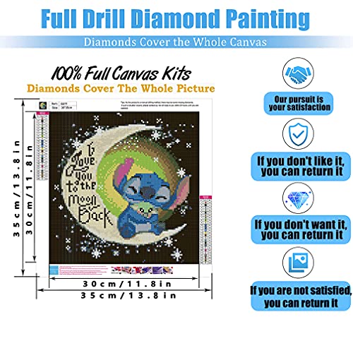 5D Diamond Painting Kits for Adults Kids,Diamond Painting Stitch Full Drill Gem Paint with Diamonds,Diamond Dots Arts Craft for Home Wall Decor 13.7x13.7Inch