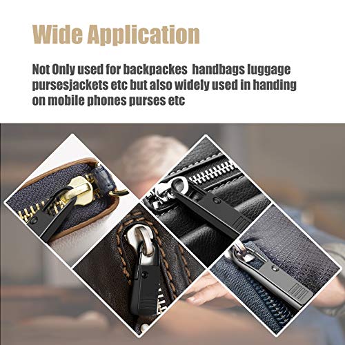 Premium Zipper Pull Replacement, 6Pcs Luggage Zipper Pulls Extender, Strong Metal Zippers Handle Mend Fixer, Zipper Tags Cord Pulls for Suitcases Backpack Jacket Coat Boots