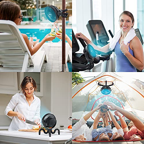 Portable Stroller Fan, Use As Power Bank, 65H 12000mAh Battery Operated Fan Flexible Tripod Baby Car Seat Fan, Personal Mini Handheld/Desk/Small Clip On Fans For Stroller, Carseat, Beach, Bed, Camping