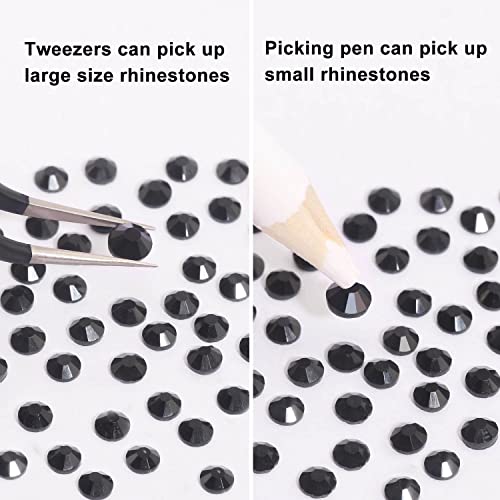 SS10 Black Hotfix Rhinestones Crystal Glass Bulk for Fabric Clothes Shirts Shoes Tumblers Decoration Gifts Flat Back Round(2.8MM 4320Pcs)