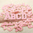 104 Pcs Varsity Letter Patch Iron on Chenille A-Z Repair Patches Alphabet Applique Patches Adhesive Embroidered Letter Sew on Patches with Gold Border for Bags Shirts (Pink, 2.36'')