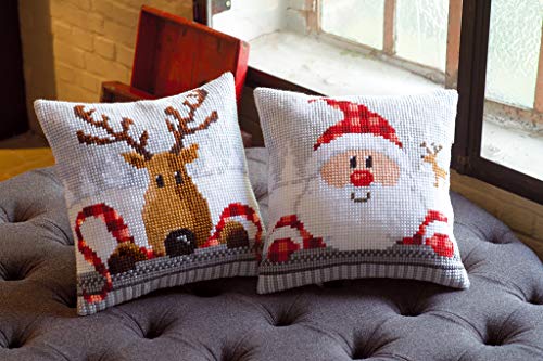 Vervaco Cross Stitch Cushion Kit Santa in A Plaid Hat PN-0148061