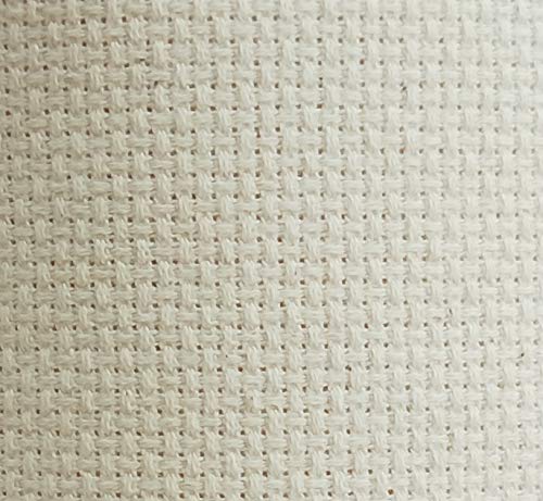 19" x 28" 14CT Counted Cotton Aida Cloth Cross Stitch Fabric (Natural-Ecru)