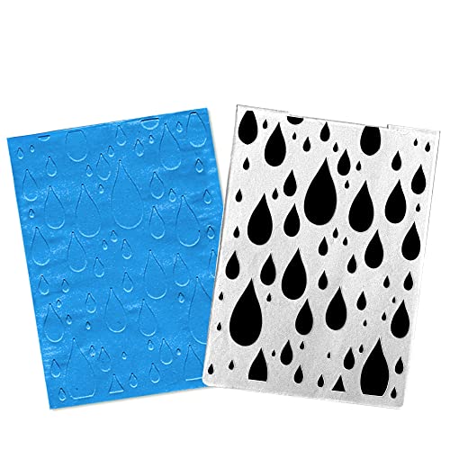 3-D Textured Impressions Raindrop Embossing Folder, Background Plastic Embossing Folder Template for Card Making Scrapbooking Paper Craft Album Stamps DIY Décor