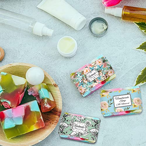 PH PandaHall 90pcs Soap Packaging Paper, 9 Styles Floral Soap Labels Soap Wrapper Wrap Paper Tape Band Vertical Soap Paper Tag Soap Sleeves Covers for Homemade Soap Bar Bath Gift Packaging