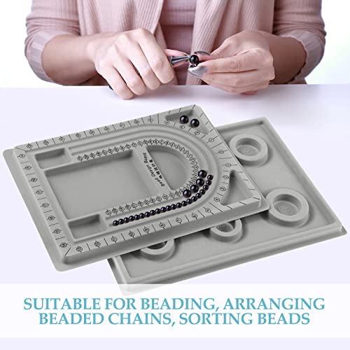 SUPVOX Necklace Beading Board DIY Jewelry Design Tray for Necklace Bracelet Jewelry Making 2PCS