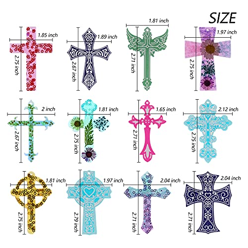 Cross Resin Molds,12 Cavity Epoxy Resin Cross Molds Silicone Molds for Keychain DIY Craft Necklace Jewelry Pendant Making Halloween Gifts