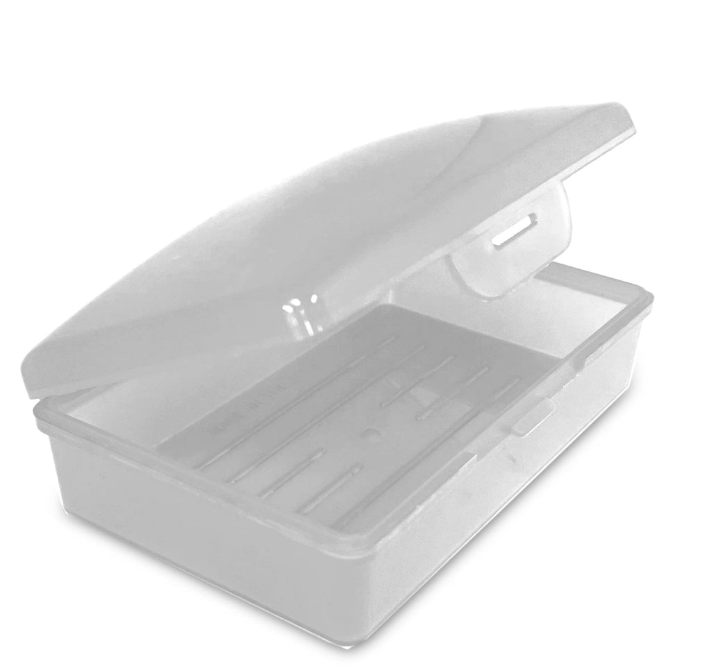 American Comb Travel Soap Box with lid - Clear White - Perfect for  Traveling, Gym, or Storage. Made in The USA.