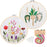 2 Pack Embroidery Starter Kit with Pattern, Kissbuty Full Range of Stamped Embroidery Kit Including Embroidery Fabric with Pattern, Bamboo Embroidery Hoop, Color Threads, Tools Kit(Plant and Floral)