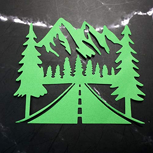 Hying Tree Die Cuts The Way Home Mountains Roads Embossing Stencil Cutting Dies for Card Making Scrapbooking Paper Craft Album Stamps DIY Christmas Décor