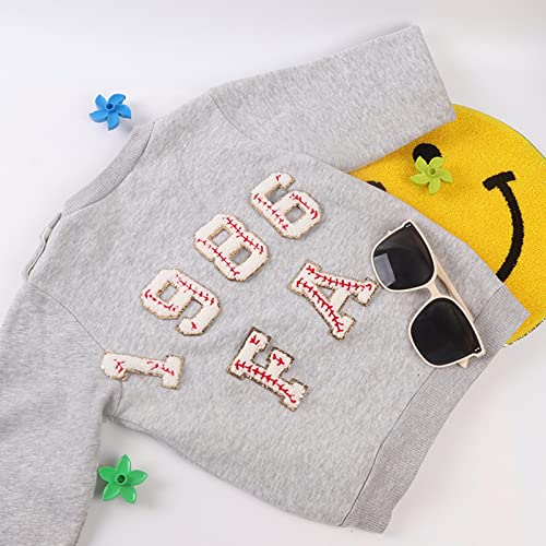 Iron on Letter Chenille Patches, 27 PCS A-Z & Round Chenille Letter Patches for Clothes,Glitter Varsity Fuzzy Patch Letter,Gold Baseball Style Embroidered Sew on Patch for Clothing Hat Shirt Bag Jeans