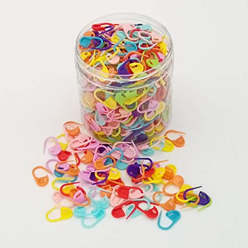 Otylzto 500pcs Assorted Colors Safety Pins Quick Locking Stitch Markers,Knitting Markers Crochet Markers Locking Stitch Markers Knitting Place Markers Stitch Needle Clip Crochet Clips