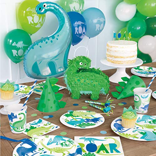 Blue & Green Dinosaur Pick Birthday Candles - Assorted Colors - Perfect for Dino-Themed Celebrations and Events - Pack of 6