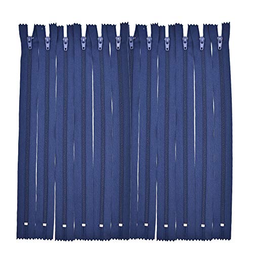 Renashed 60Pcs 12Inch Nylon Coil Zippers for Tailor Sewer Sewing Craft Crafter's Specia (Navy)