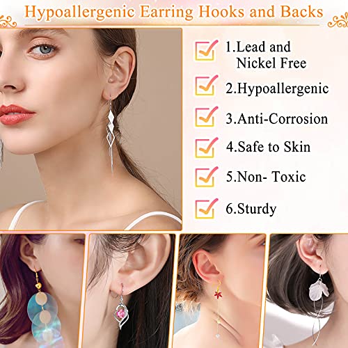 Hypoallergenic Earring Making Kit, modacraft 2000Pcs Earring Making Supplies Kit with Hypoallergenic Earring Hooks, Earring Findings, Earring Backs, Earring Pins Jump Rings for Jewelry Making Supplies