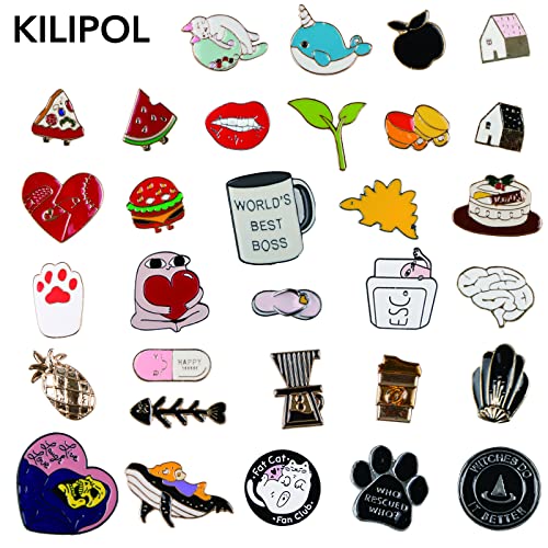 20 PCS Mixed Enamel Brooch Pins Bulk Set | Decoration Lapel Pin Clothes Accessories Birthday Christmas Festival Gift for Girls Women, No Repetition ( Random Style )