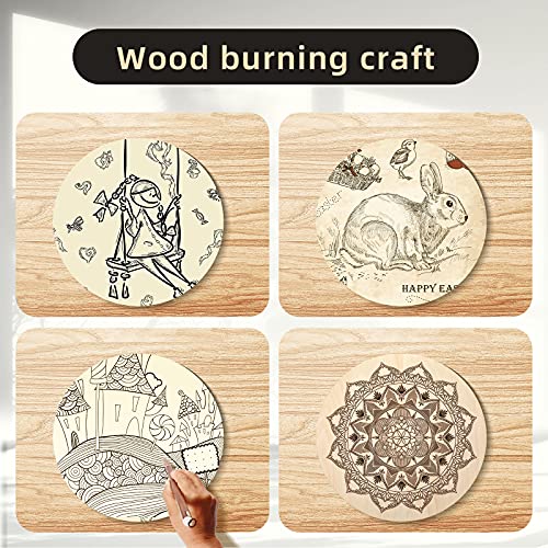 Round Wood Circles for Crafts Round Wood Cutouts Unfinished Round Wood Discs for Door Hanger Design Wood Burning (1, 24 Inch)