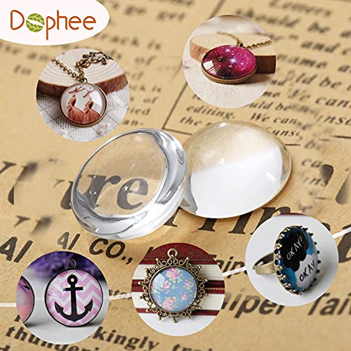 Glass Cabochons Dome Tiles, 40PCS 25mm, Thickness 6.2mm, Clear Round Flat Back Dome Cabochons Set for DIY Craft Photo Charms, Cameo Pendants, Rings, Necklace and Jewelry Making