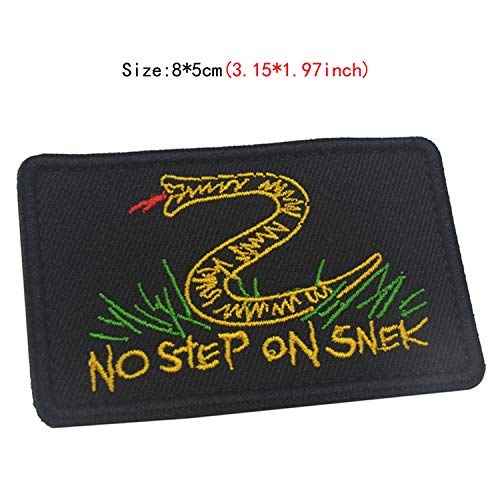 2 Pieces No Step On Snek Military Morale Patch Embroidery Patch Tactical Emblem Badges Appliques Embroidered Patches - Hook and Loop Fasteners Backing Patches