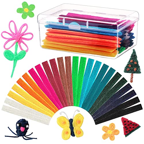 BBTO Wax Craft Sticks for Kids Bendable Sticky Yarn Molding Sculpting Sticks in 13 Colors with Plastic Storage Box for Handicraft DIY School Project Supplies (1200 Pieces)