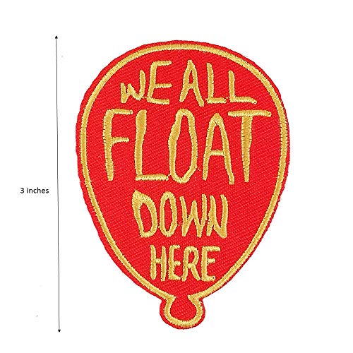 Cute-Patch Halloween We All Float Down Here Balloon Embroidered Iron on Patch Horror Film Costume
