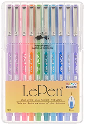Uchida Of America 4300-10C 10-Piece 0.3 Point Size Le Pen Drawing Pen Set