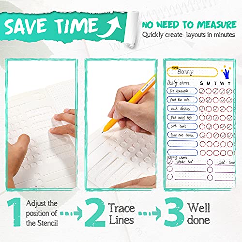 24 Pieces Journal Stencil Set Plastic Planner Bullet Journaling Stencils Ultimate Productivity Stencil DIY Templates to Create Calendars Schedule for A5 Journal Scrapbooking Notebook (Simple Style)