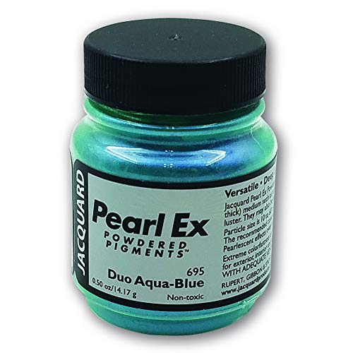 Jacquard Pearl-Ex Pigment, Creates Metallic or Pearlescent Effect, 5 Ounce Jar, Duo Aqua-Blue