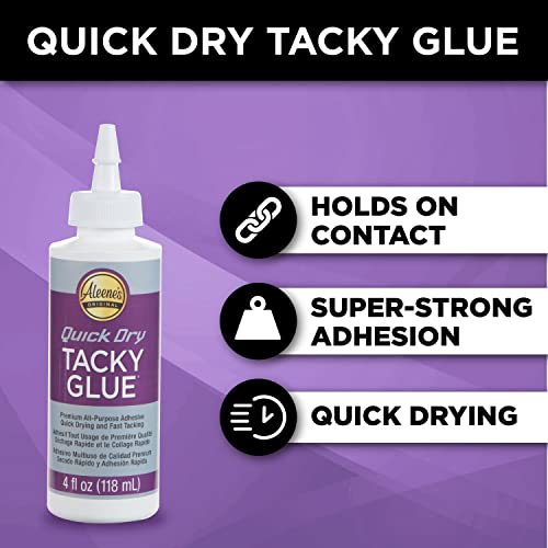 Aleene's Quick Dry Tacky Glue, 4 FL OZ - 3 Pack, Multi