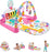 Fisher-Price Deluxe Kick & Play Piano Gym, Pink, Baby Activity Playmat With Toy Piano, Lights, Music And Smart Stages Learning Content